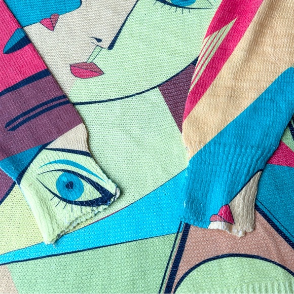 Made in Italy Pop Art Dolman Sleeve Boat Neck Sweater - Picture 9 of 12